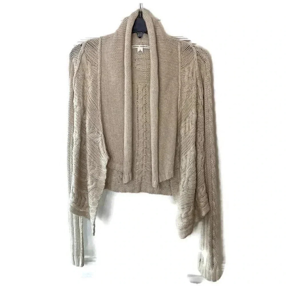 BANANA Republic Womens Cropped Knit Open Cardigan Size Small Beige Y2K VINTAGE - Picture 1 of 12